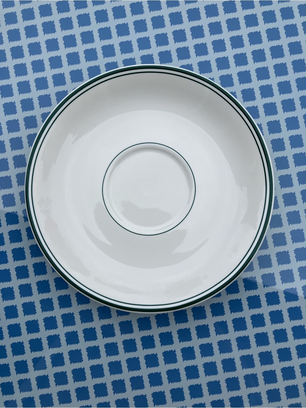 Ralph Lauren Ralph’s Coffee White 6 inch Saucer with Green Rim